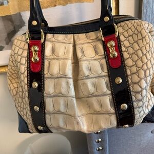 Marino Orlandi Elegant Crocodile-Embossed Handbag